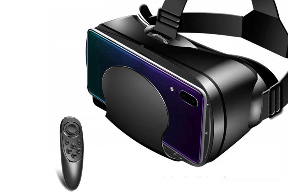 3D VR Glasses Headset Smart Virtual Reality Eyeglasses with Bluetooth Remote Control-Style 1