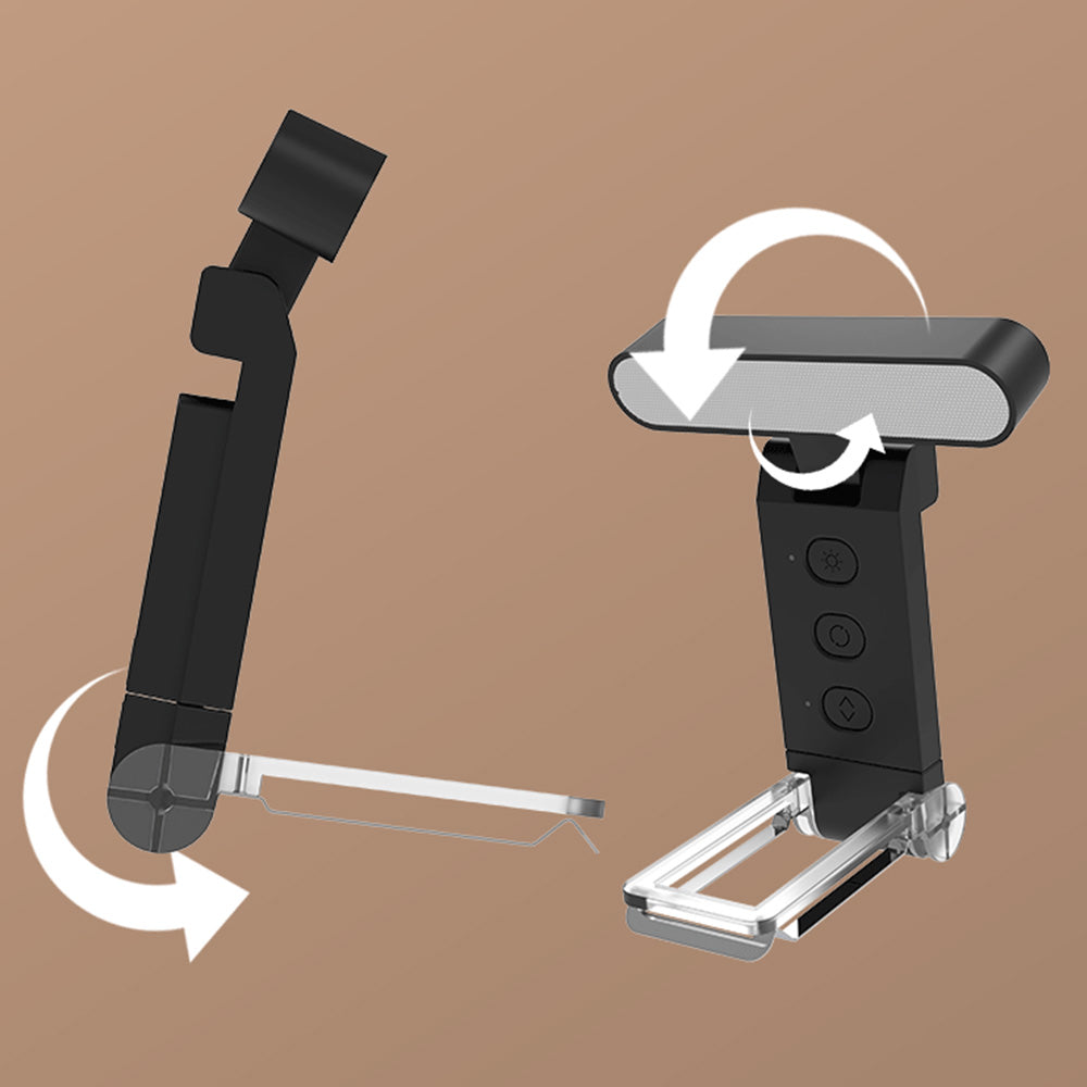 Rechargeable Clip-on Book Light 5 Color Temperatures 6 Brightness Dimmable Reading Light Black