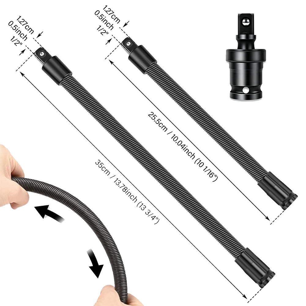 Impact Wrench Flexible Extension Rod Set