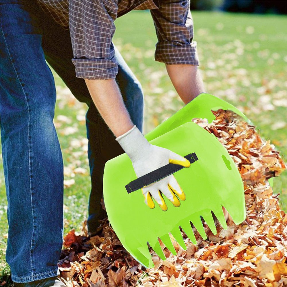 Pair of Leaf Grass Scoops Hand Pickup Garden Rakes Light Green