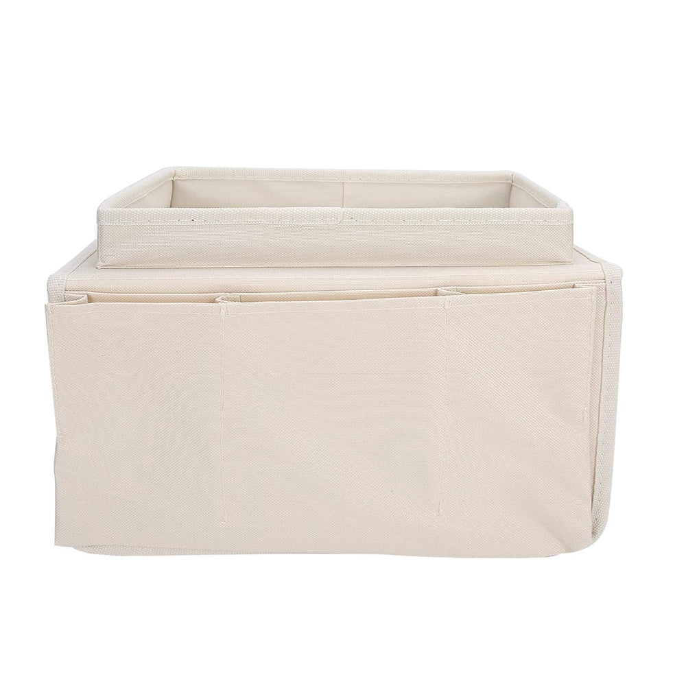Sofa Armrest Tray Organizer Couch Arm Storage Caddy for Drink Remote Control Cellphone Beige
