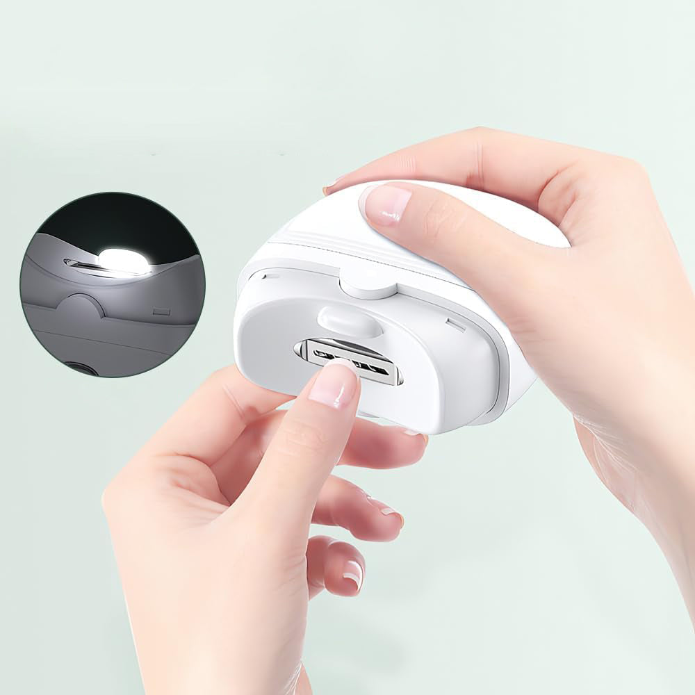 Electric Nail Clippers Automatic Manicure Trimmer with Light