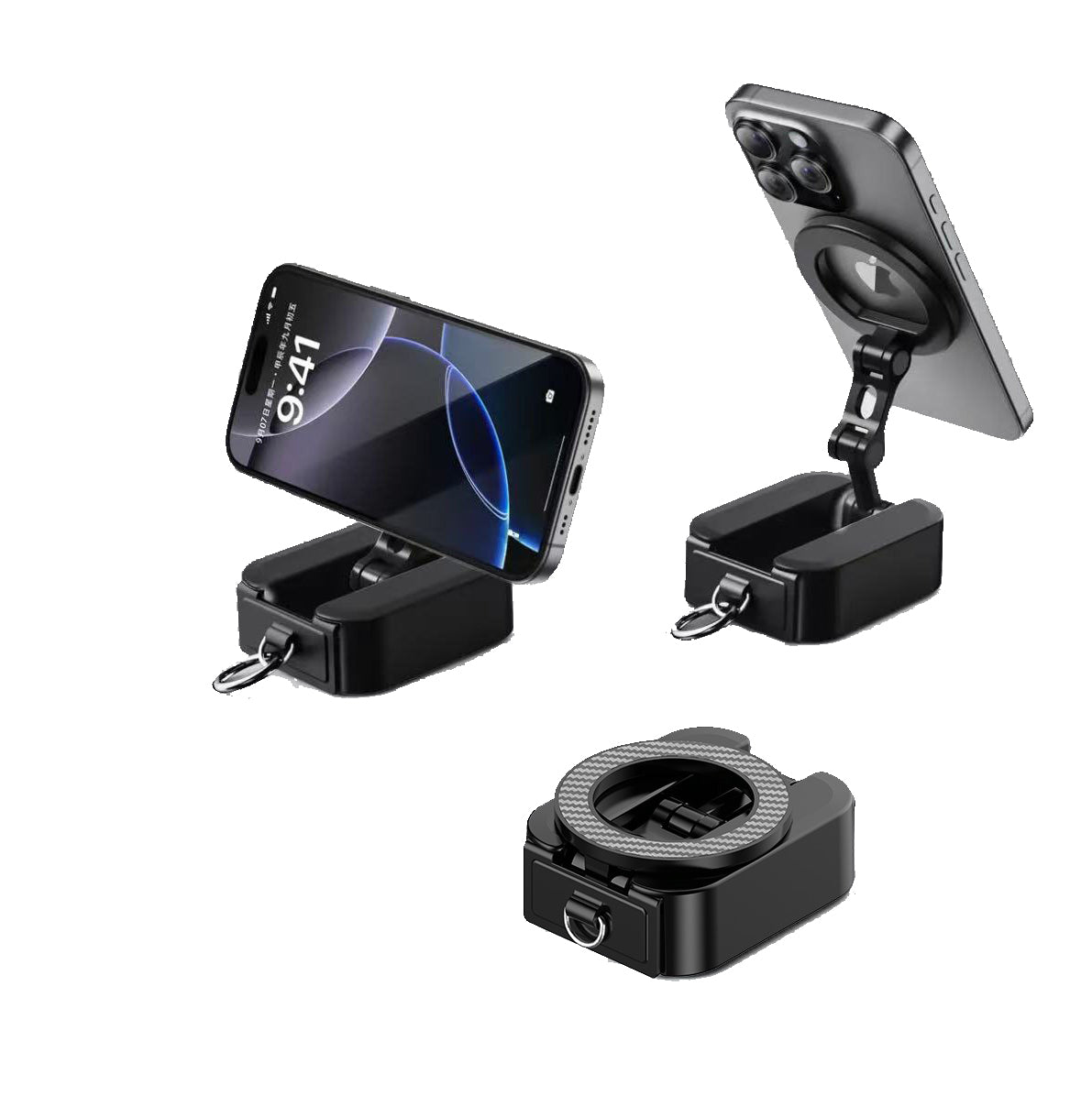 3 in 1 Double Sided Foldable Phone Stand Gym Clamp and Tripod Mount