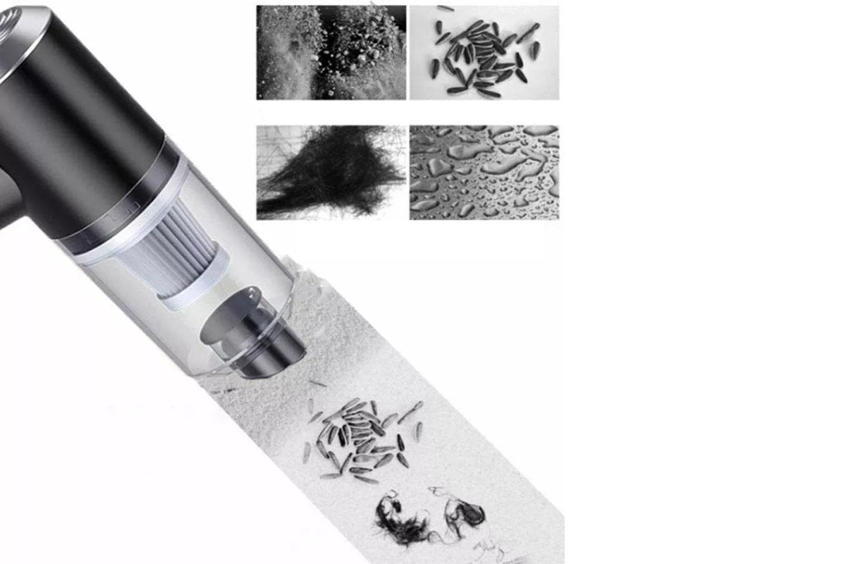 Handheld Car Vacuum Cleaner Rechargeable with Brushless Motor for Home Office Pet -Black + Silver
