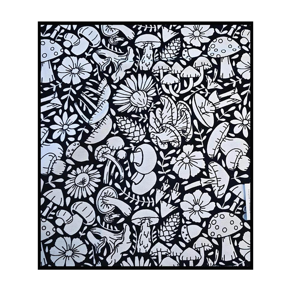 DIY Coloring Blanket Washable Reusable Coloring Mat for Adults - Mushroom