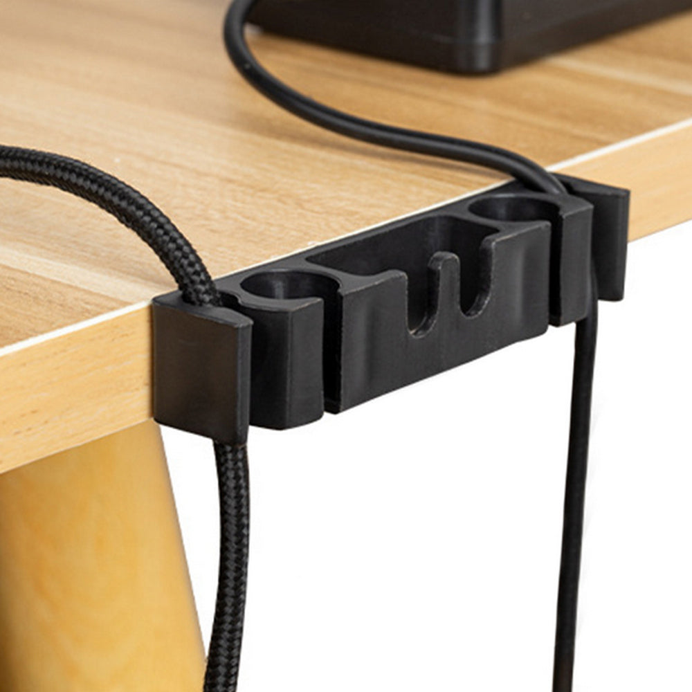 5Pcs Punching Free Black Cable Organizer Holder