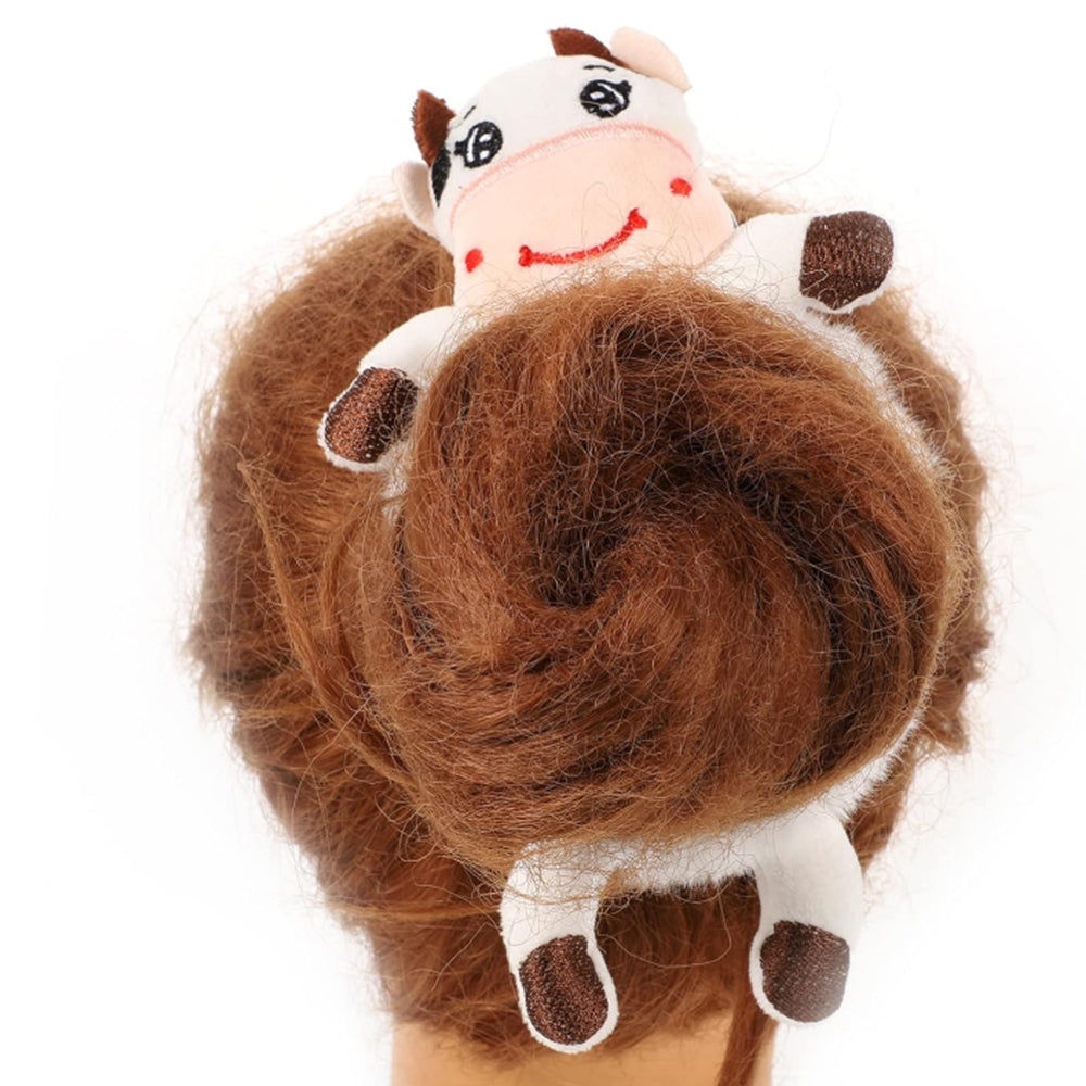 6 Pieces Cute Animal Scrunchies Hair Ties Fluffy Hair Bands Elastic Hair Rope Hair Styling Tools
