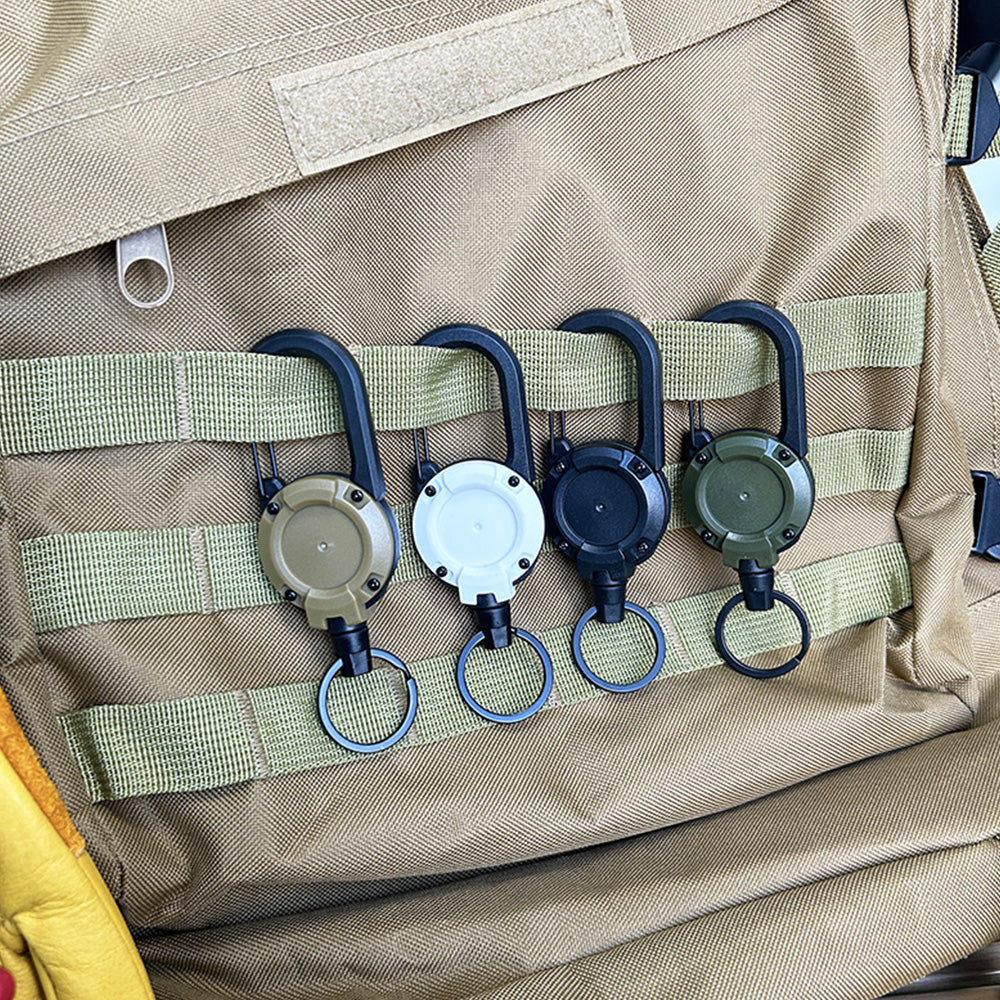 4Pcs Retractable Keychains Multitool Carabiner Badge Holders