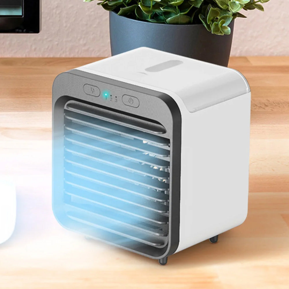Portable Air Conditioner Fan 3 Speeds Cooling Humidifier Fan for Room Desk Bedroom Office White