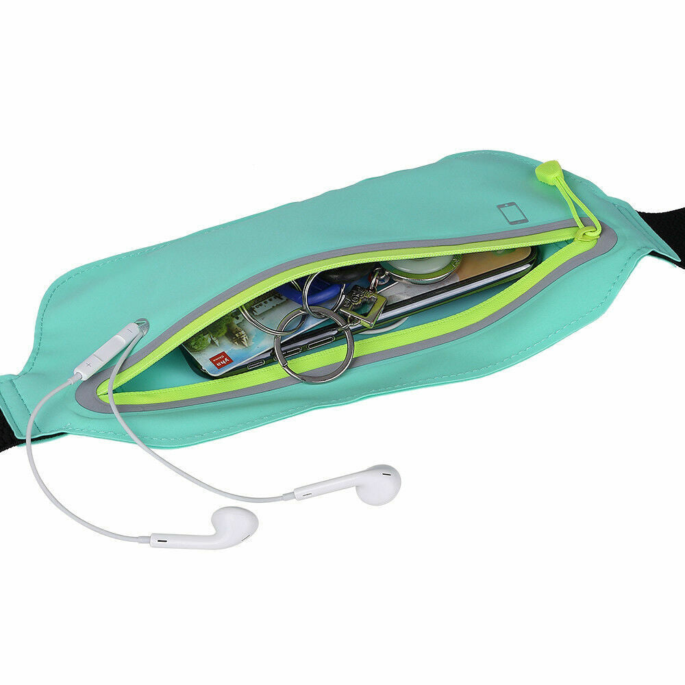 Sport Waist Bum Slim Belt Bag forJogging Running Hiking Zipper Fanny Pack Pouch Blue