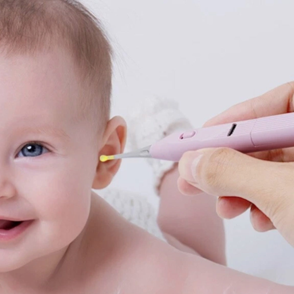 LED Lighted Ear Cleaner Kit USB Rechargeable Ear Wax Removal Tool Pink