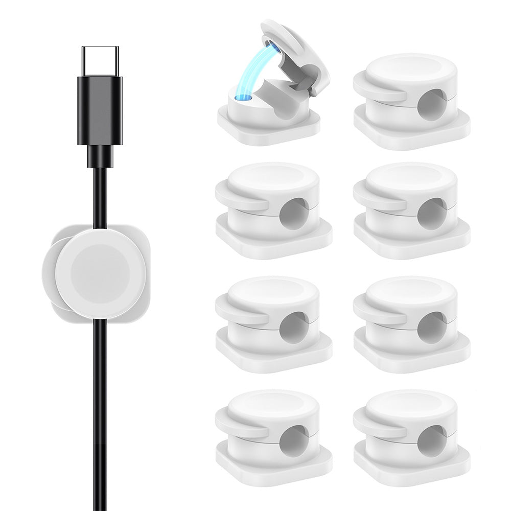 8Pcs Cable Organizer Clips Cord Management Snap Lock for Home Office White
