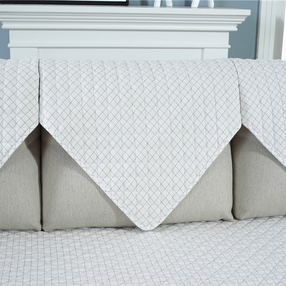 Soft Couch Cover Washable Furniture Protector for Dogs Non-Slip Sofa Slipcover -White