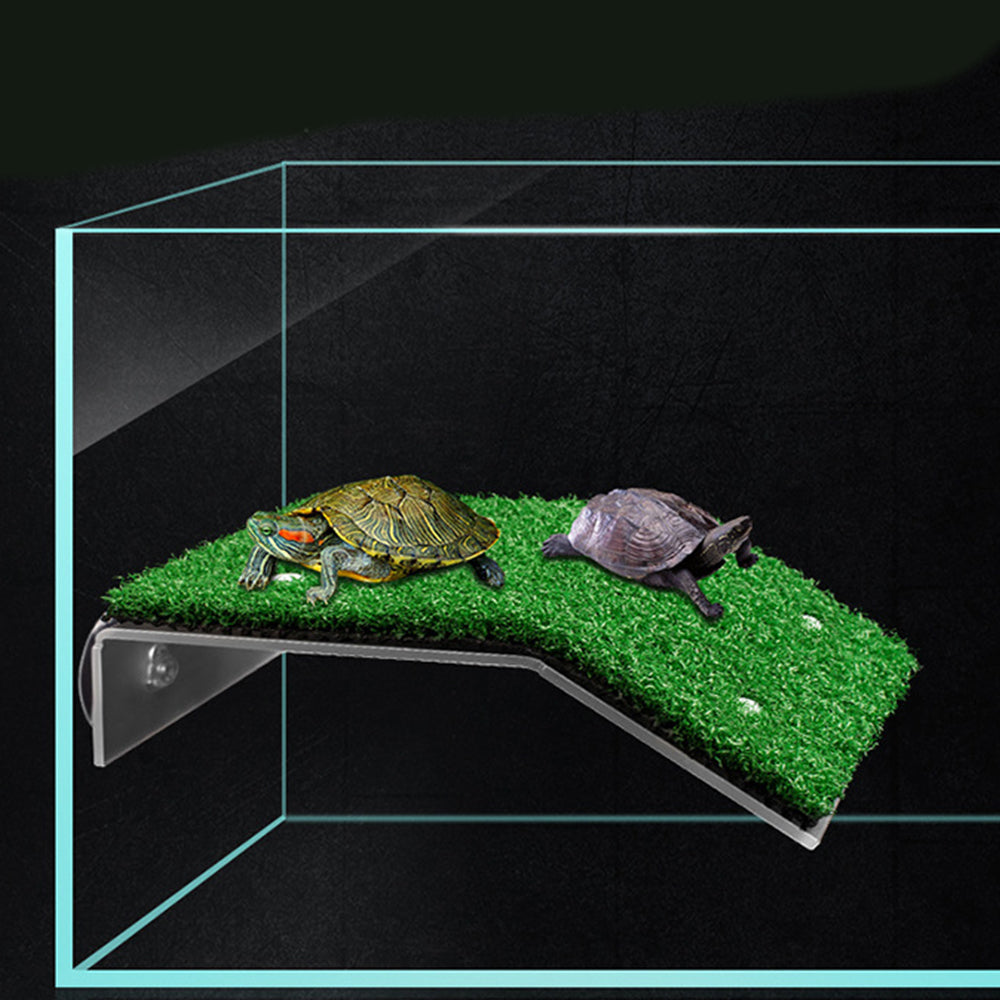 Turtle Basking Platform Simulation Grass Turtle Ramp for Fish Tank Aquarium