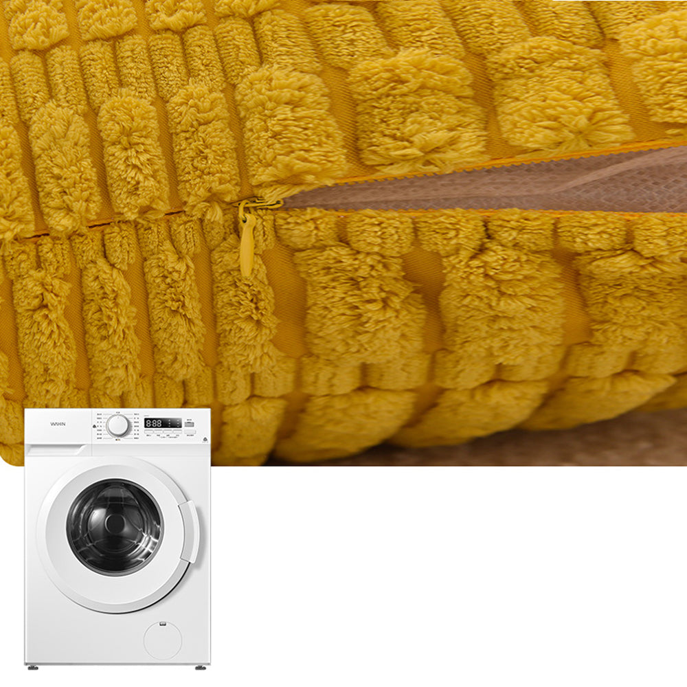 2Pcs Set Throw Pillow Covers Neutral Decorative Pillowcase for Couch Bed Sofa Yellow