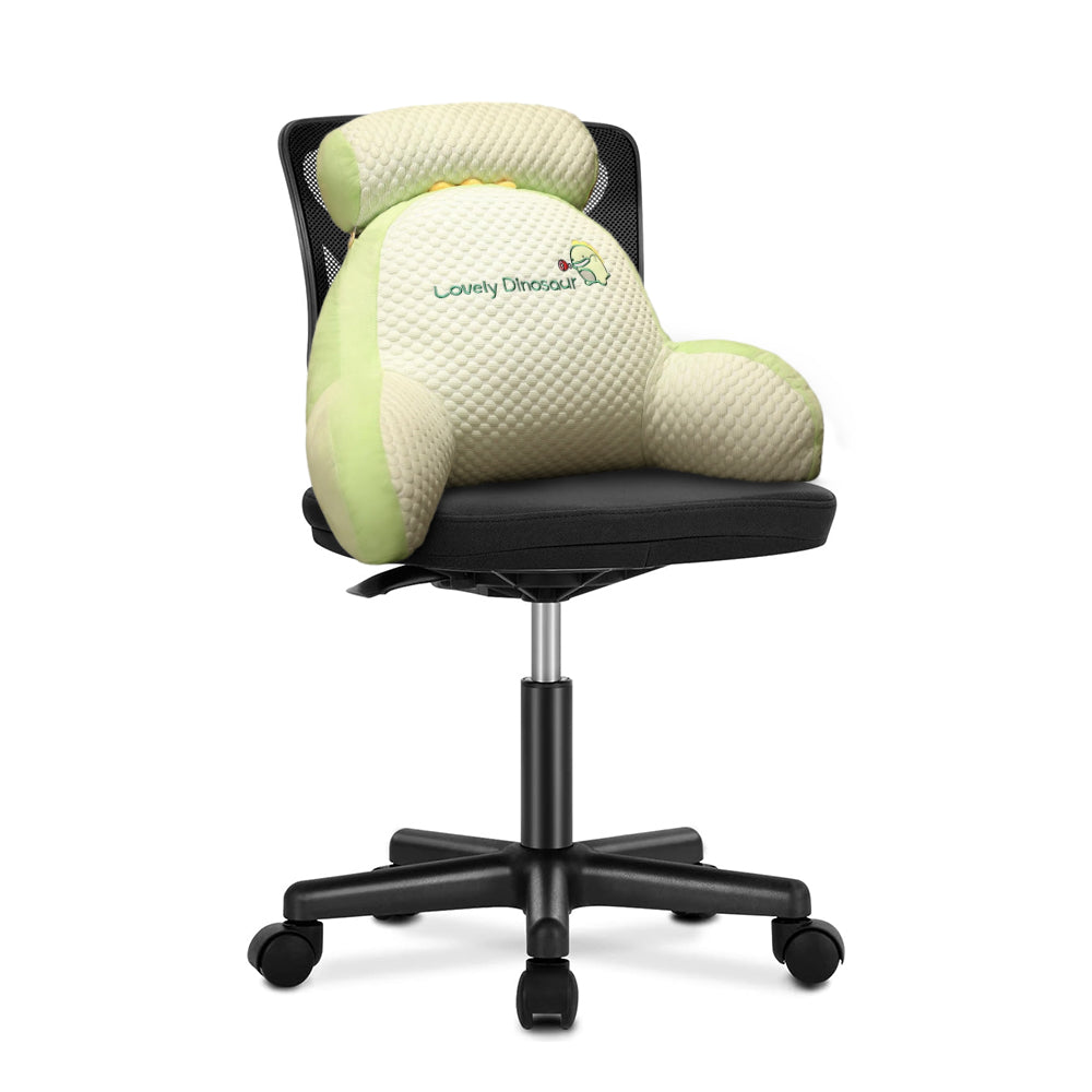 Back Rest Reading Pillow Neck Lumbar Support Pillow Chair Cushion Green Dinosaur