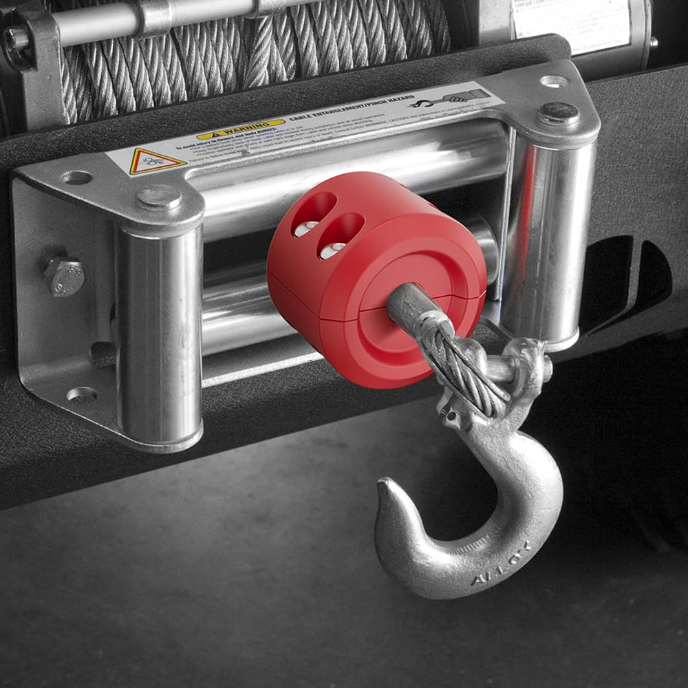 Winch Cable Stopper Rubber Line Stop Hook Saver with Allen Wrench Red
