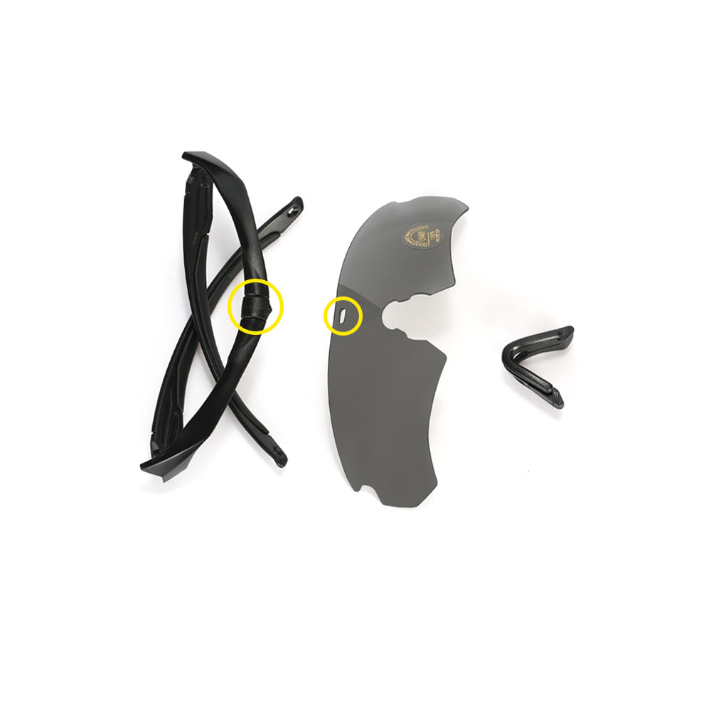 Tactical Glasses Outdoor Sports Goggles with 2 Replacement Lenses Black
