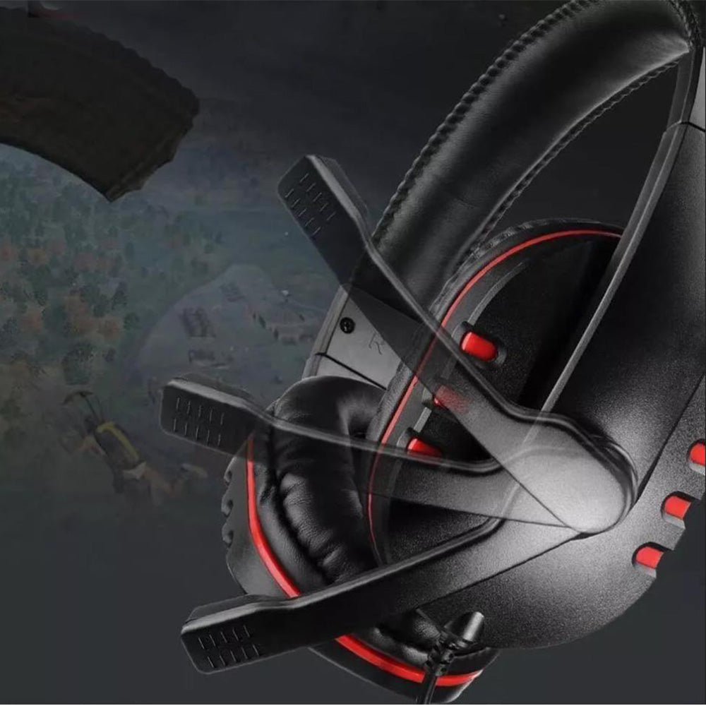 Wired Gaming Headset Head-Worn Headphone with Microphone for PS4 PS5 XBOX SWITCH Red