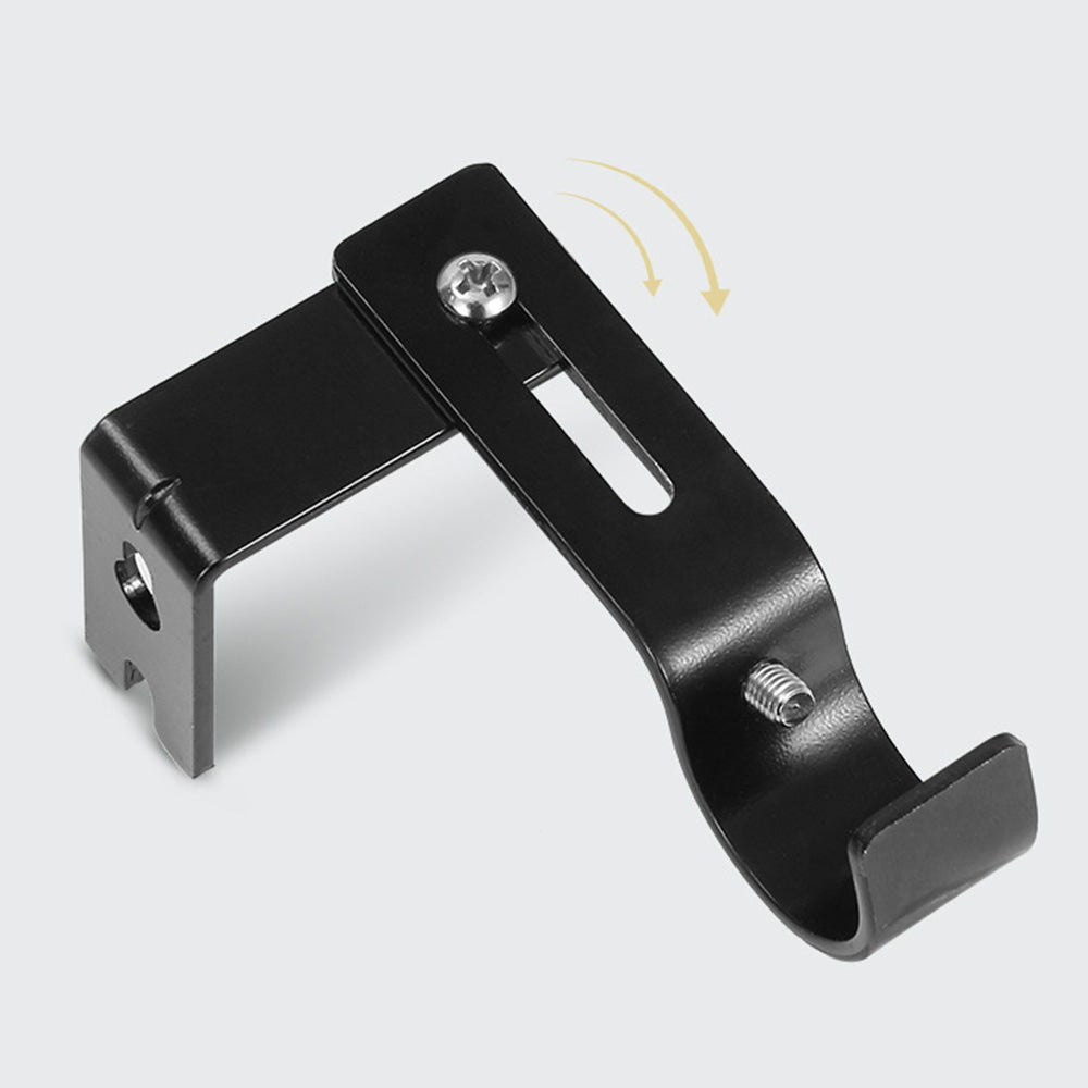 2PCS Adjustable Curtain Rod Brackets ââ‚?Wall Mount Holders for Drapes Black