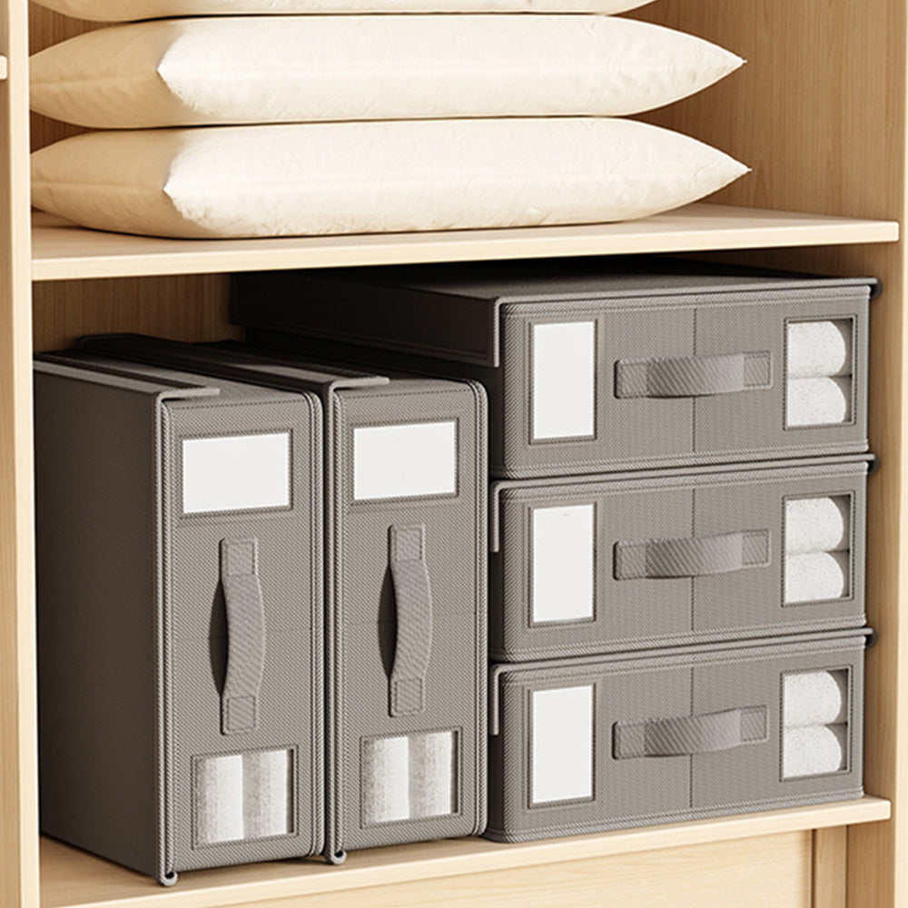 Foldable Bed Sheet Organizer Non-woven Closet Organizers with Clear Window Style 2