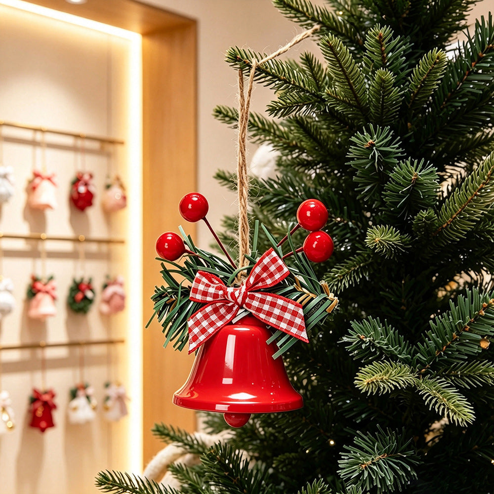 8 Pack Christmas Red Berry Bell Hanging Ornaments