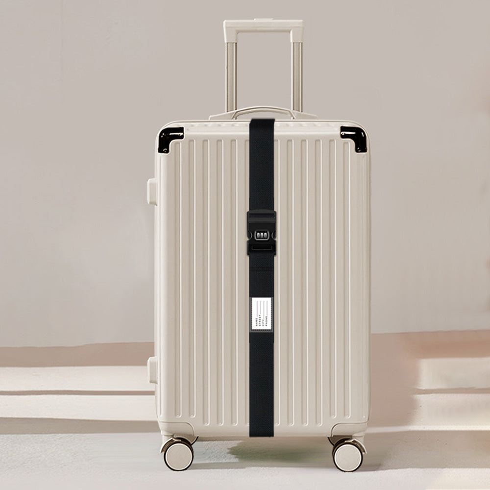 2Pcs Password Lock Luggage Strap Travel Suitcase Secure Belt Code Lock Black