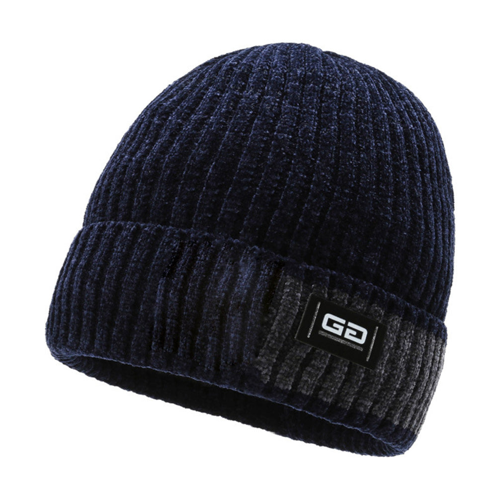 Knitted Hat Winter Warm Beanie Cap for Outdoor Sports Activities  Navy