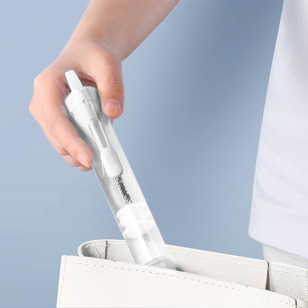 Travel Toothbrush with Built-in Toothpaste Container Kit Foldable Toothbrush for Camping Trip White