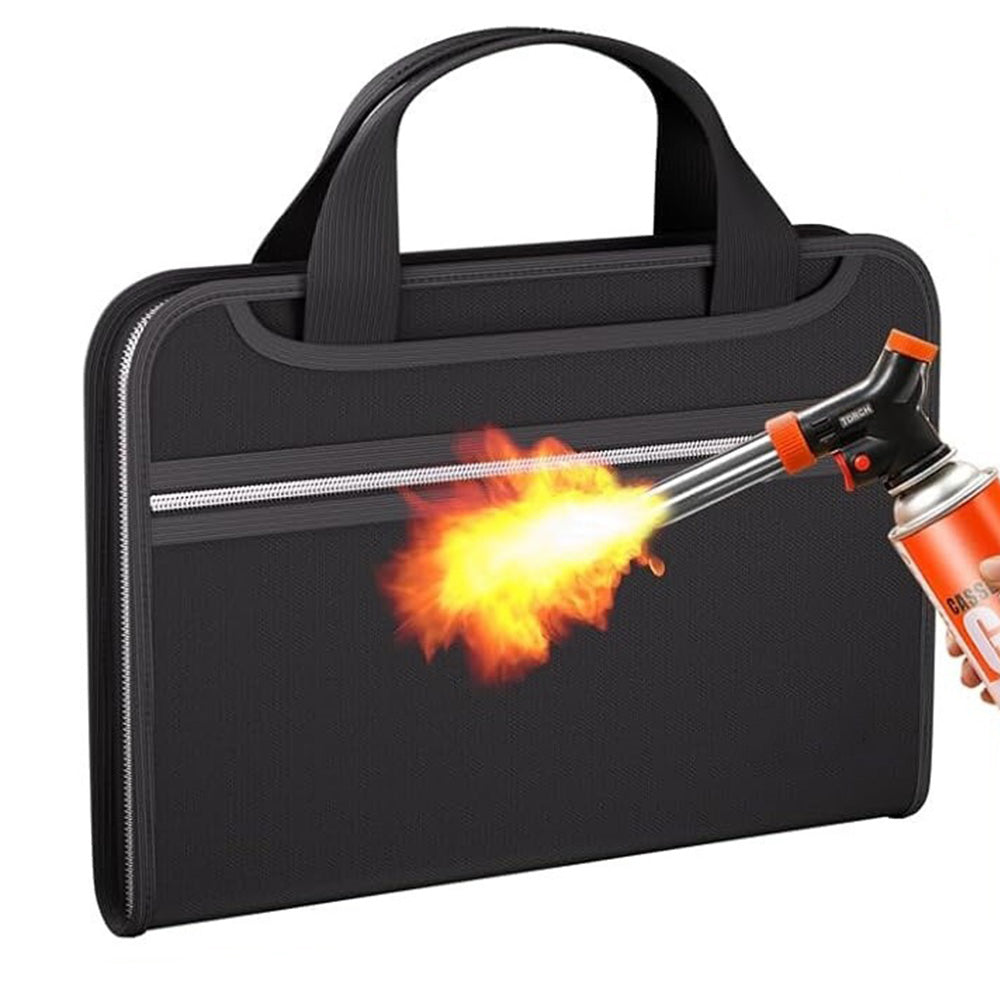 Fire Resistant Accordion File Organizer with Handle A4 Files Transparent Expanding Folder with Multi-Pockets