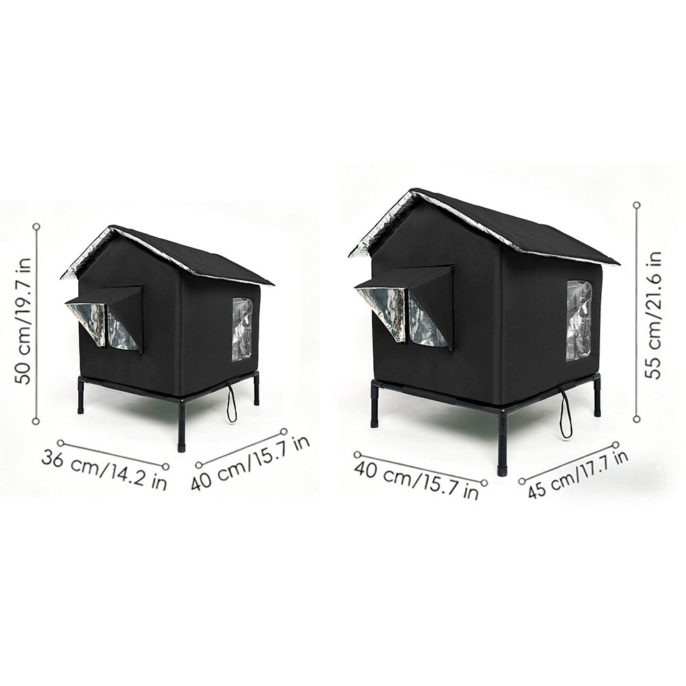 Insulated Shelter Cat House-Black