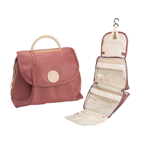 Women Travel Toiletry Bag with Hanging Hook Travel Sling Bag Red