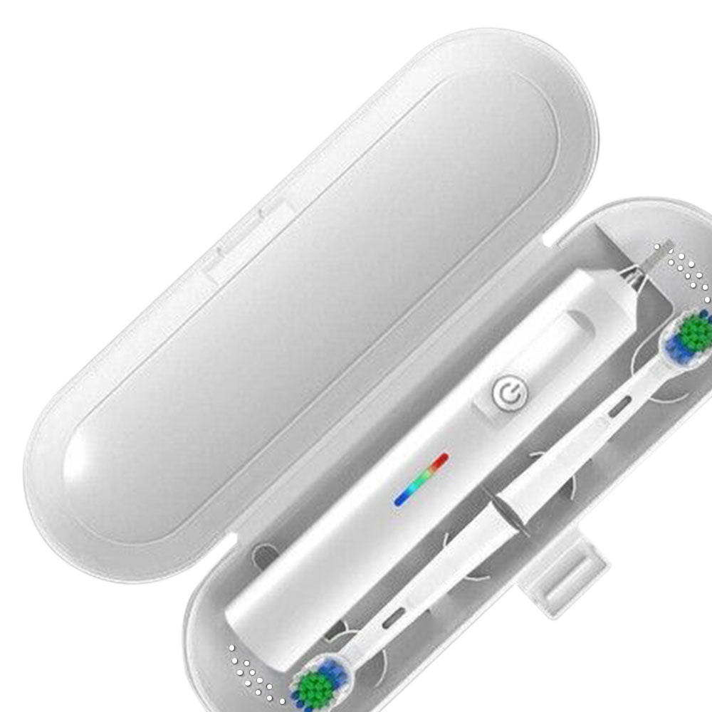 Rotary Electric Toothbrush 3 Modes Ultrasonic Toothbrush with Travel Case and 2 Replacement Brush Heads White
