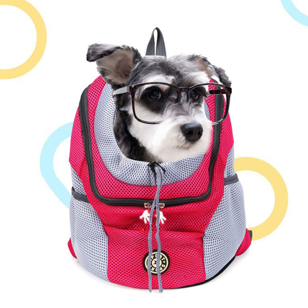 Mesh Pet Carrier Small Dog Cat Backpack for Travel Hiking Camping Rose