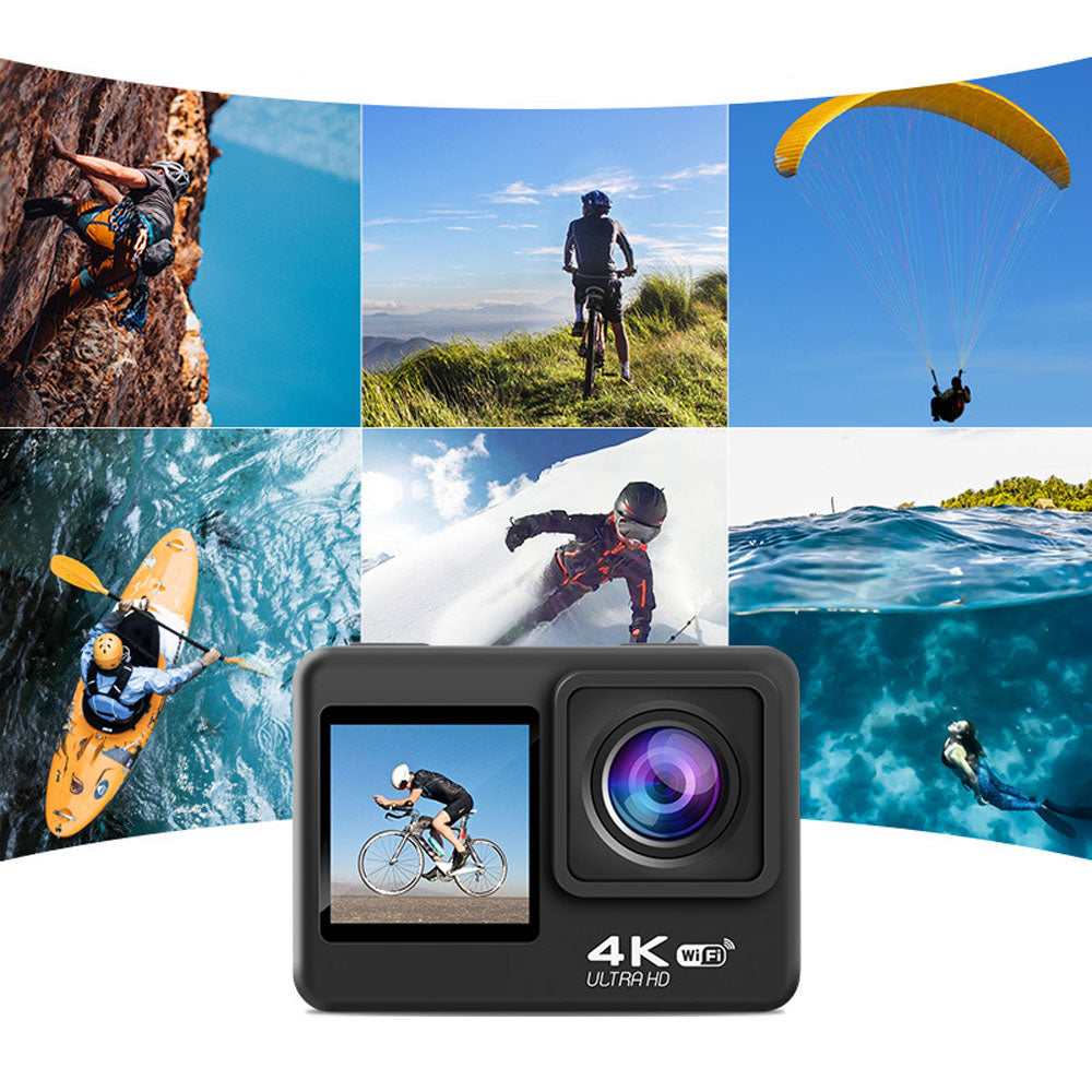 4K HD Action Camera Remote Control Dual Screen WIFI Underwater Camera Sports Video Camera
