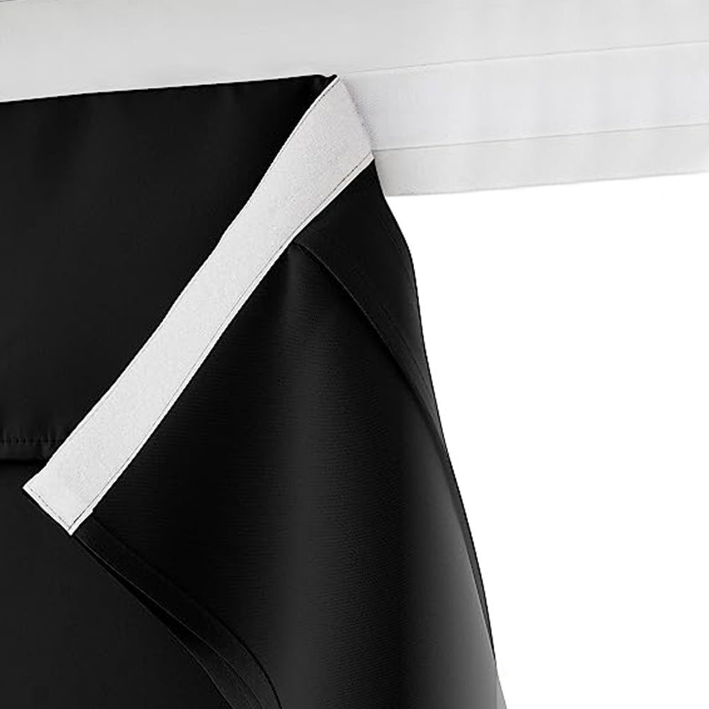 2 Panels Door Curtains Self-Adhesive Blackout Window Door Curtain Privacy Thermal Insulated Curtain Black