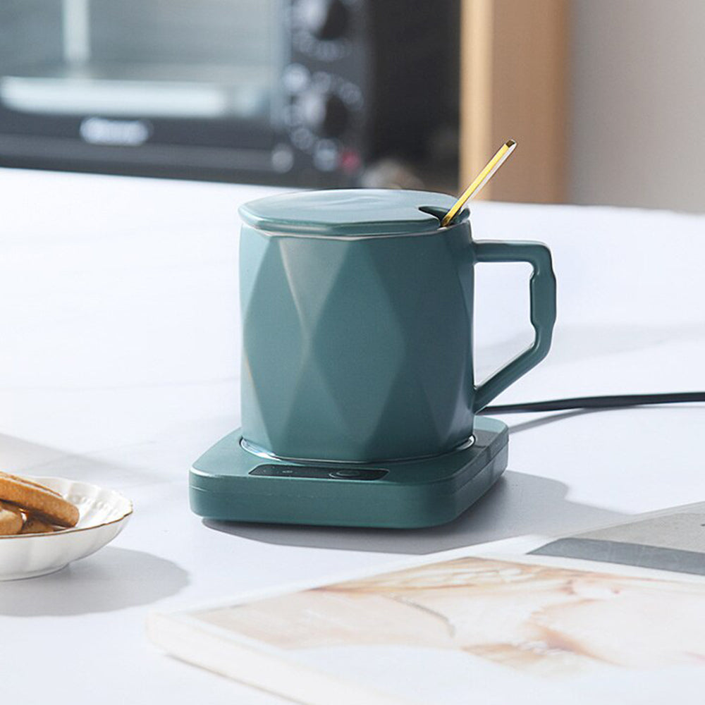 Electric Coffee Mug Warmer Milk Food Hot Plate Cup Warmer for Home Office Green