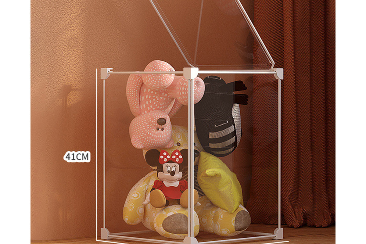 1-Layer Clear Plush Toys Organizer Bag Closet Storage Ideas for Dolls Teddies Figures