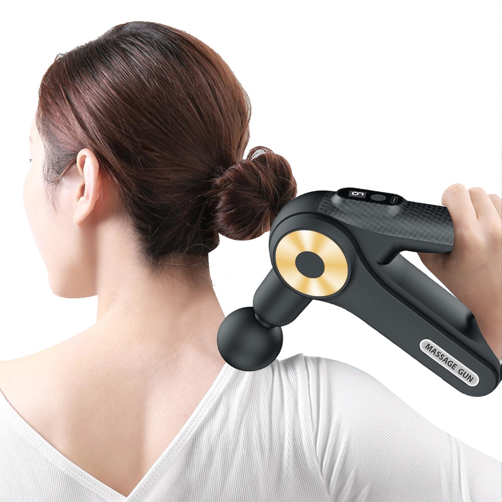 Handheld Muscle Massager with 9 Massage Heads Gold