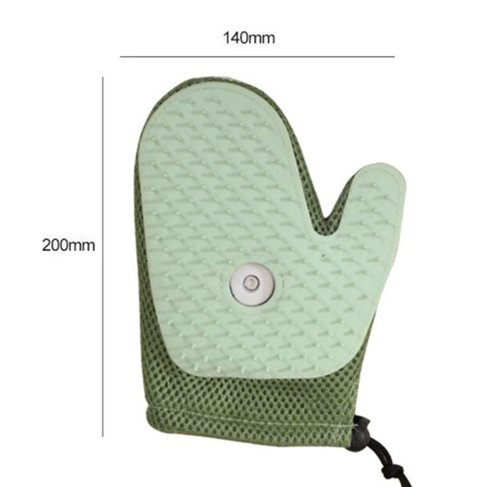 USB Spray Pet Grooming Glove for Cats Dogs - Light Green