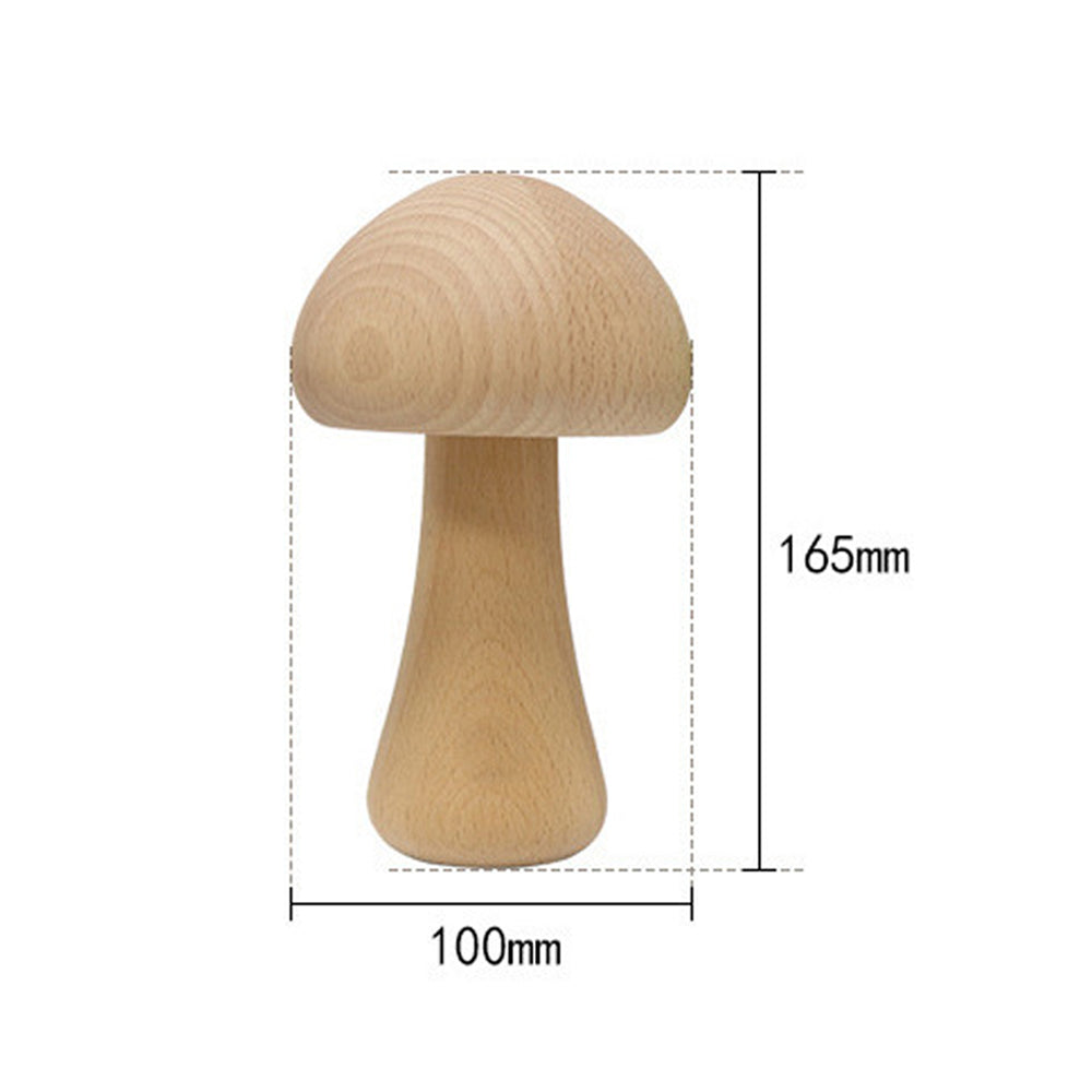 Cordless Wooden Mushroom Lamp Touch Dimmable Table Lamp Rechargeable Night Light