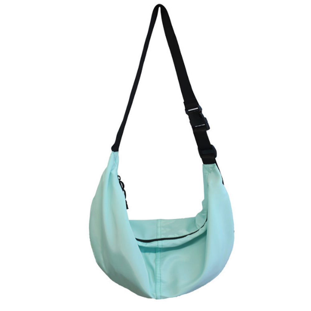 Trendy Dumpling Crossbody Bag Casual Sling Bag Half Moon Shoulder Messenger Bag Light Blue