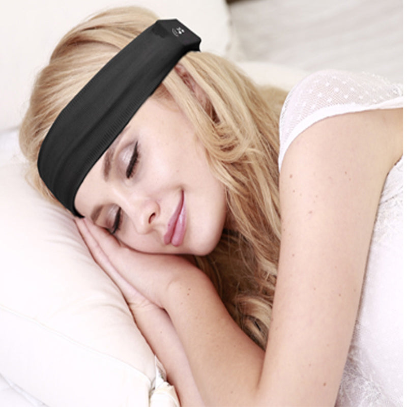 Sleep Headphones Eye Mask Stretchy 5.0 Bluetooth Wireless Sleep Headphones Headset Sports Music Headband -Black