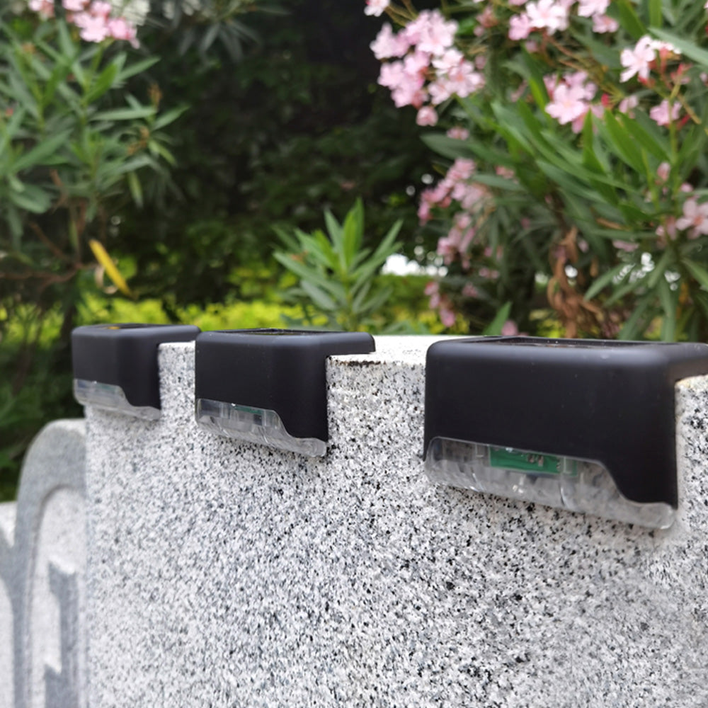 4Pcs Set Solar LED Deck Lights Outdoor Step Fence Lamp for Stairs Path Garden Patio Pathway