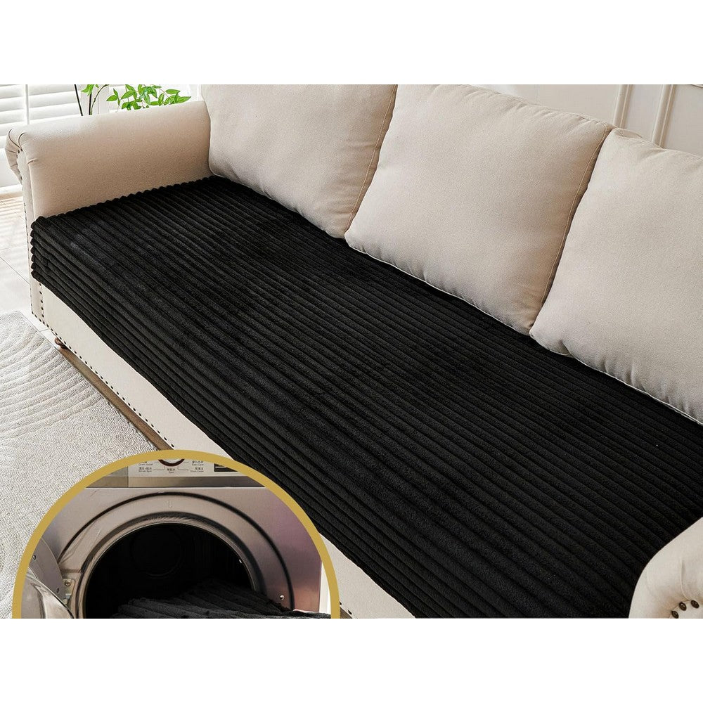 Waterproof Couch Cover for Dogs Washable Faux Fur Pet Couch Covers for Sofa-Dark Grey