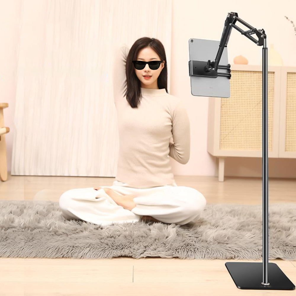 Adjustable Floor Stand Holder Overhead Bed Phone Stand Compatible with Tablet iPad