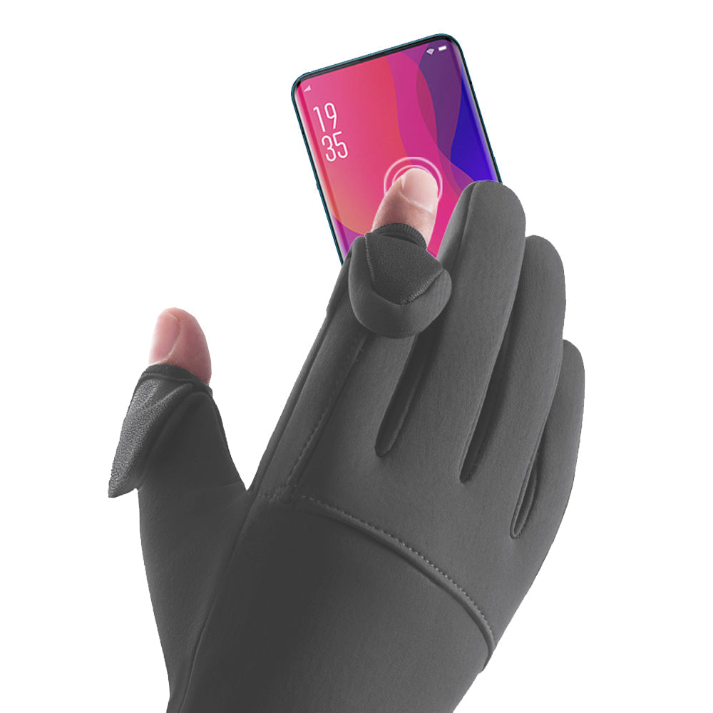 Winter Warm Gloves Water-Resistant Touch Screen Gloves for Cycling Fishing Skiing Hiking Travel Gray
