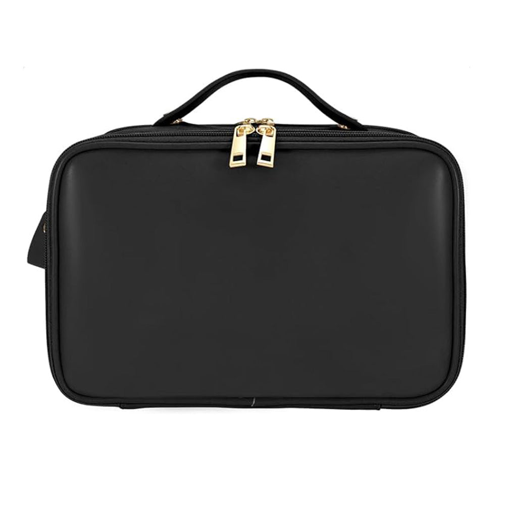 Large Capacity Travel Makeup Bag Portable Cosmetic Organizer Storage Toiletry Bags-Black