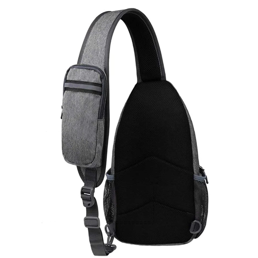 Water-Resistant Crossbody Bag Travel Sling Shoulder Bag with Multiple Compartments Headphone Port Grey