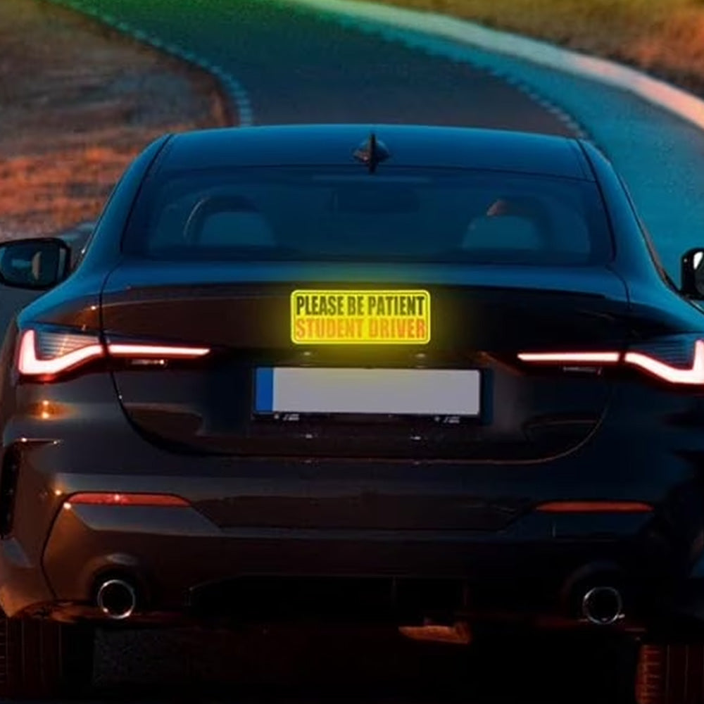 5Pcs Student Driver Sticker Reflective Please Be Patient Car Sticker-Style1